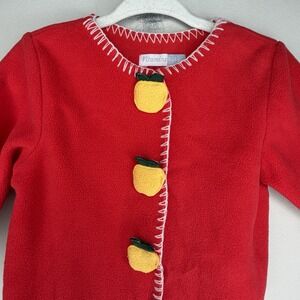 vintage Vitaminbaby 6-9 Months Sweater Red W/ Yellow Apples Bottons Cotton